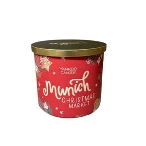NWT Yankee Candle Munich Christmas Market Red Candle 3wick